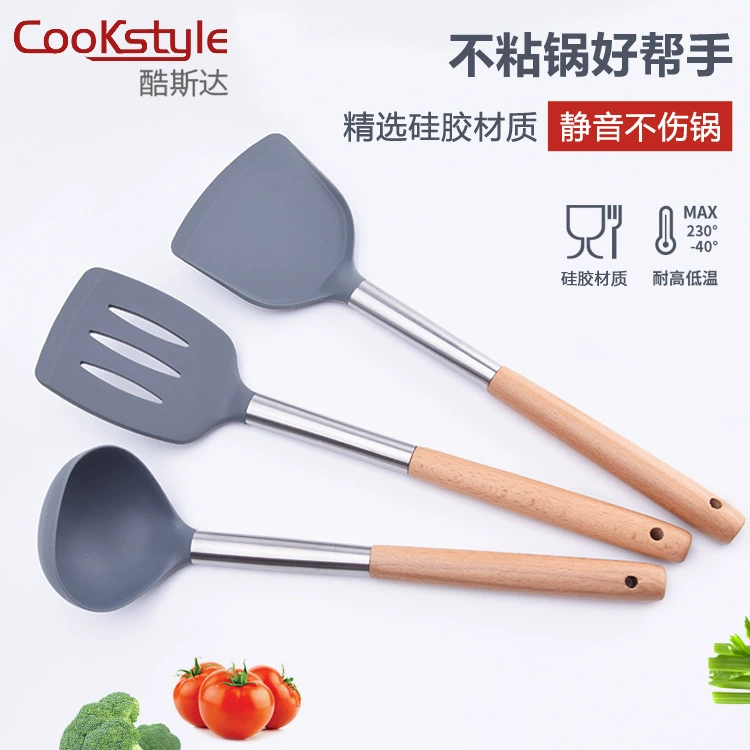 Набор кухонных принадлежностей (CookStyle) — силиконовые головки, стержни из нержавеющей стали, нордические цвета