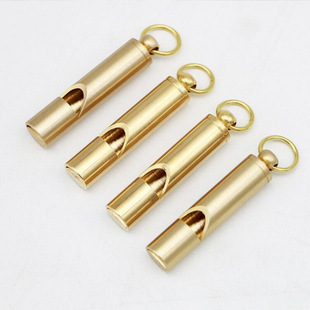 Brass Outdoor Survival Equipment Military Fan Supplies Retro Referee Brass Whistle Pure Yellow