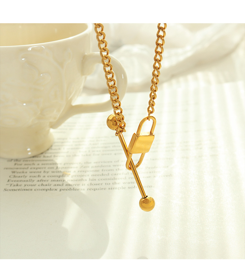 Fashion Lock Titanium Steel Bracelets Necklace