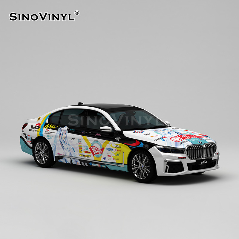 Carlake anime dolor coche serie coche que cambia de color película pretty Girl pintado pegatinas de cuerpo de coche de dibujos animados flor de cerezo coche que cambia de color