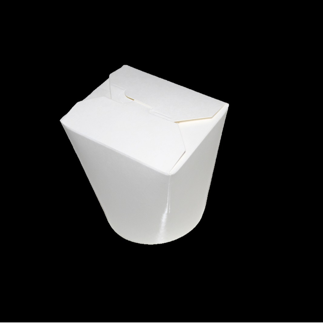 Tazón de fideos de fondo redondo desechable Caja de almuerzo de arroz de papel Kraft Tazón de fideos de Tarjeta blanca de alimentos taza de sopa tazón de fideos para llevar caja de embalaje
