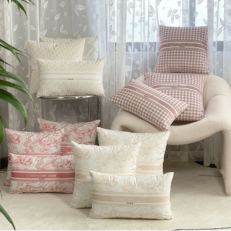 High-Quality Decorative Pillows for Bed, Sofa, Lumbar Support, Living Room, Bedroom, Hotel Model Rooms, Modern French Light Luxury Style