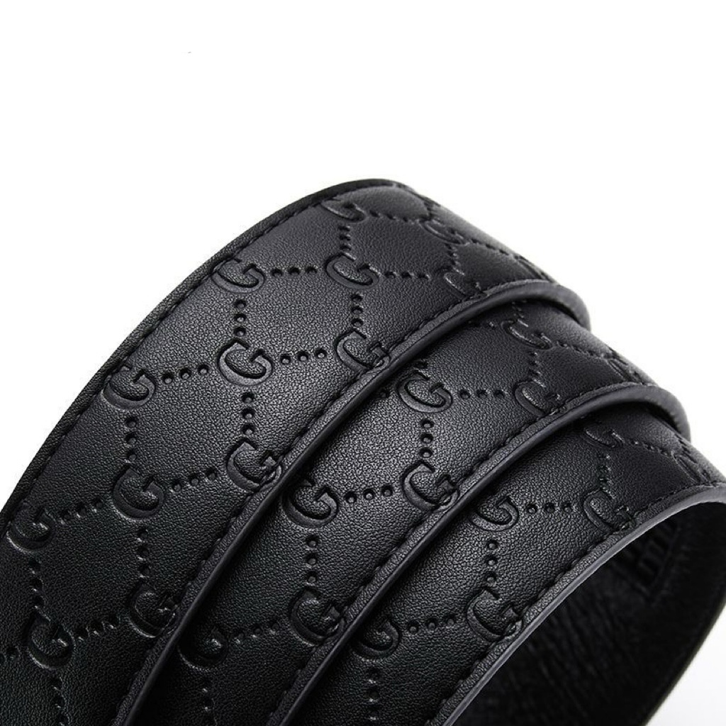 Automatic buckle suspender-free belt 3.5cm men's fashion versatile daily letter pattern work belt trouser pocket manufacturer