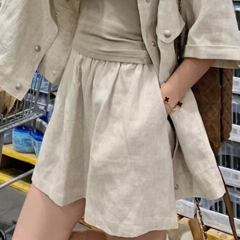 韓国風レイジースタイルワークトップとショーツのツーピースセット女性用夏の新しいスタイルの年齢を減らし、スリムで小さなカジュアルスーツ|undefined