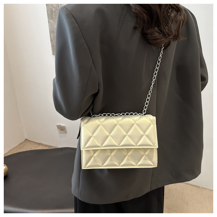 The 2024 autumn new French niche design chain small square bag, a fashionable macaron color single-shoulder crossbody bag undefined