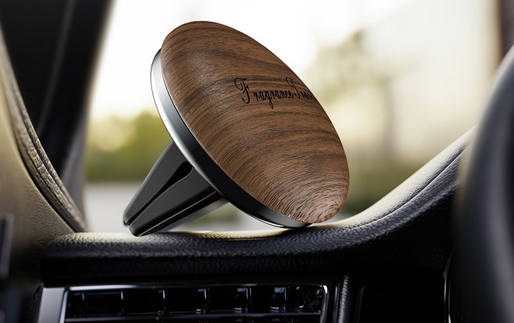 Solid Wood Car-Mounted Solid Aromatherapy Creative Mushroom-Shaped New Air Vent Perfume with a High-End Feel Car Interior Decoration
