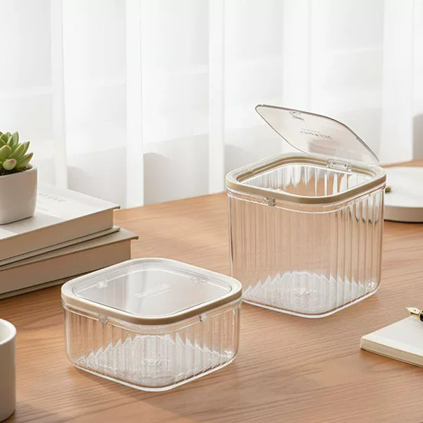 New Minimalist Mini Desktop Trash Can, Press-Type Debris Storage and Cleaning Bin, Household Bedroom Bedside Small Wastebasket
