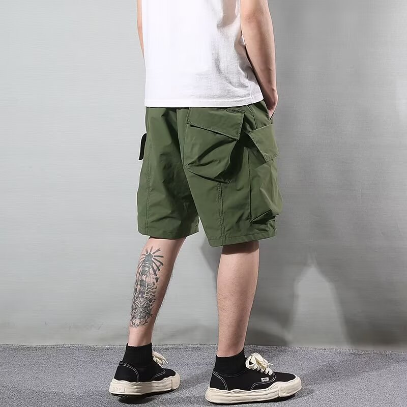 Large Size Outdoor Functional Multi-Pocket Cargo Shorts Men's Summer New Retro Loose Casual Sports Shorts
