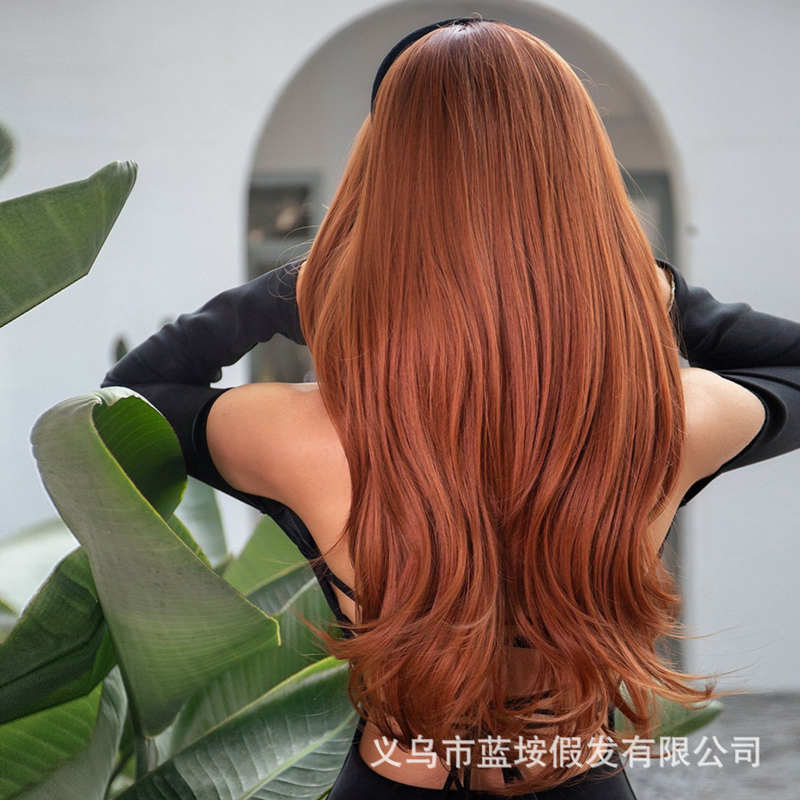 20,24 millones de Halloween de Navidad flequillo de aire rollo de cola de pelo escocés naranja largo pelo rizado de alta temperatura de seda europea y americana peluca femenina