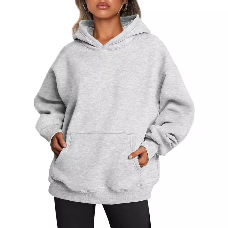 Amazon Fashion Queen Women's Oversized Hooded Sweatshirt Fleece Sweatshirt Long Sleeve Sweater Pullover Autumn Sweatshirt