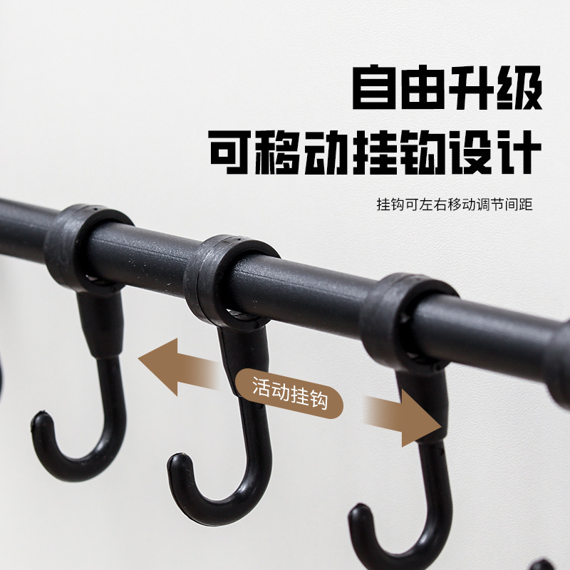 新款不锈钢多用途门后毛巾架厨房橱柜门背式抹布挂架收纳架毛巾杆|undefined