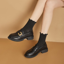 2025新款春秋黑色复古英伦风乐福鞋女单鞋软底一脚蹬小皮鞋乐福鞋