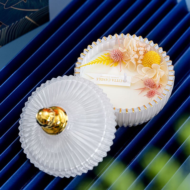 無煙乾花家用香薰蠟燭批發情人節日禮物大豆香氛精油禮品伴手禮