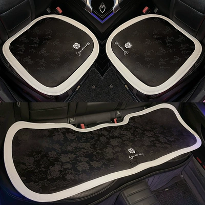 Seat cushion, seat cover | Seat Cover for Women - universal-for-all-seasons-small-camellia-black-linen-cushion-set-of-3-no-specifications