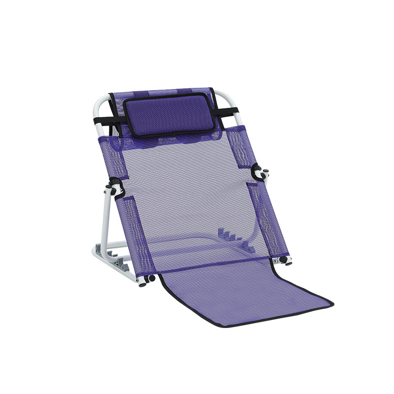 Silla con Respaldo para Cama de Ancianos, Plegable y Ajustable, Marco de Aleación de Aluminio, Marco de Ayuda para el Cuidado, Asiento de Cama con Soporte Lumbar.