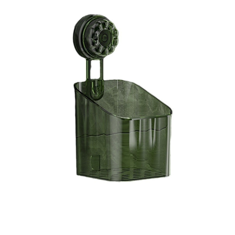 Baño de baño ventosa estante de almacenamiento lujoso ligero no perforado pared lavabo de lavado de manos cepillo de dientes pasta de dientes cesta de almacenamiento caja