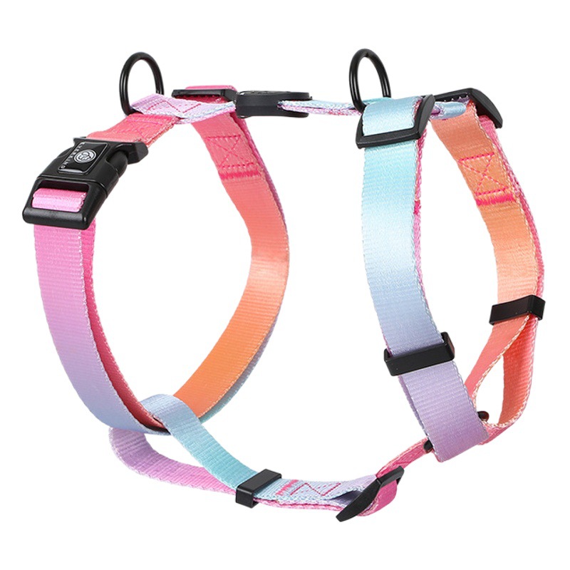 Correa de perro pequeño perro mediano y grande cuerda para caminar color degradado Cadena de perro correa de pecho suministros para mascotas collar