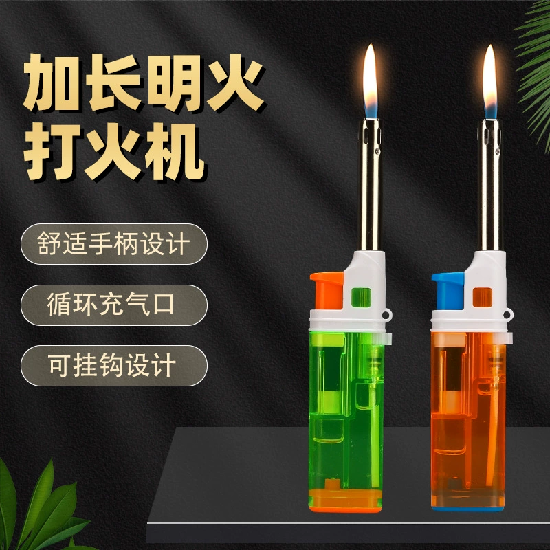 Оптовая продажа от производителя: удлиненные ветрозащитные зажигалки, многофункциональные зажигалки для фейерверков с длинным носиком, прозрачный корпус