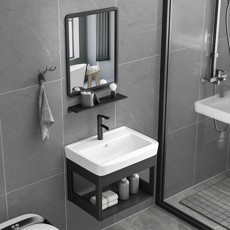 Balcón pequeño lavabo inodoro mesa de lavado piscina simple apartamento pequeño conjunto de armario de lavabo montado en la pared para el hogar