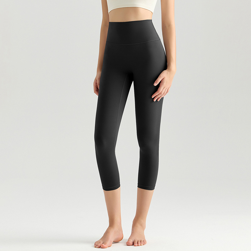 Pantalones de yoga Weiman sin costuras, tipo capri, sin líneas incómodas, de cintura alta, realzan los glúteos, leggings deportivos para mujer, aptos para usar al aire libre.