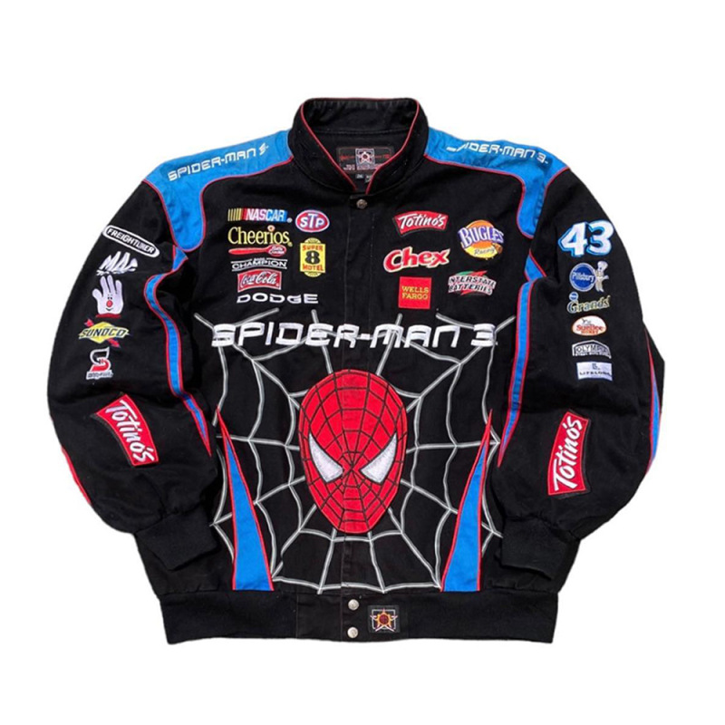 European and American 2023 autumn and winter new cross-border jacket Amazon sports spider print casual long-sleeved motorcycle style jacket European and American 2023 autumn and winter new cross-border jacket Amazon sports spider print casual long-sleeved motorcycle style jacket
