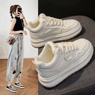 山力达迪热风厚底小白鞋女2025新款秋冬爆款百搭