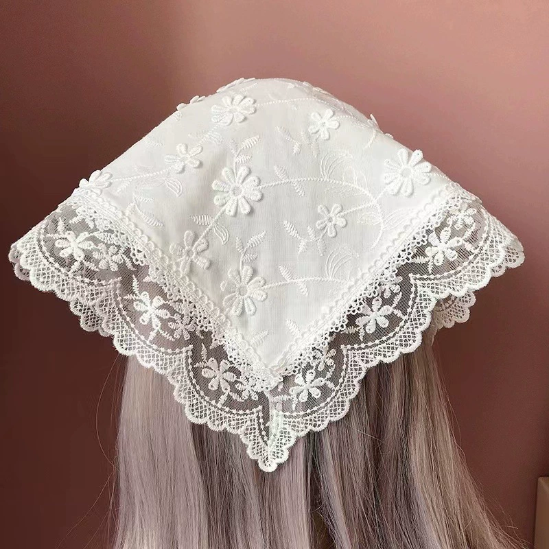 Lace scarf, retro universal hat