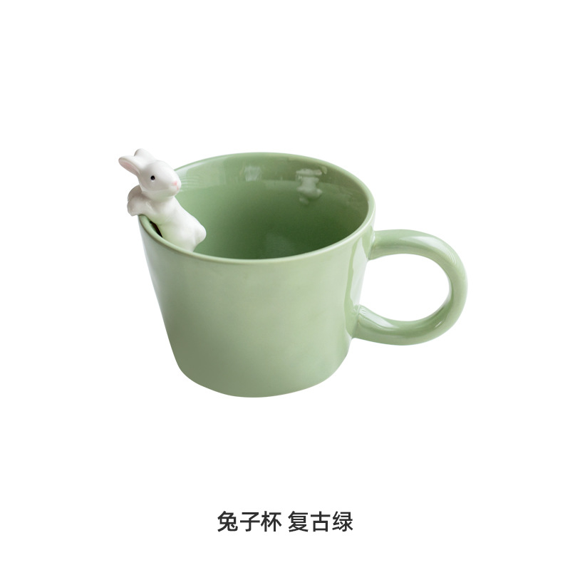 Inswind casa tazas de café de cerámica pareja tazas de conejo tazas de leche tazas de té tazas de agua transfronterizas
