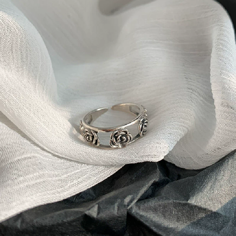 Retro fashionable fresh ring, jewelry, accessory, Japanese and Korean, city style, internet celebrity