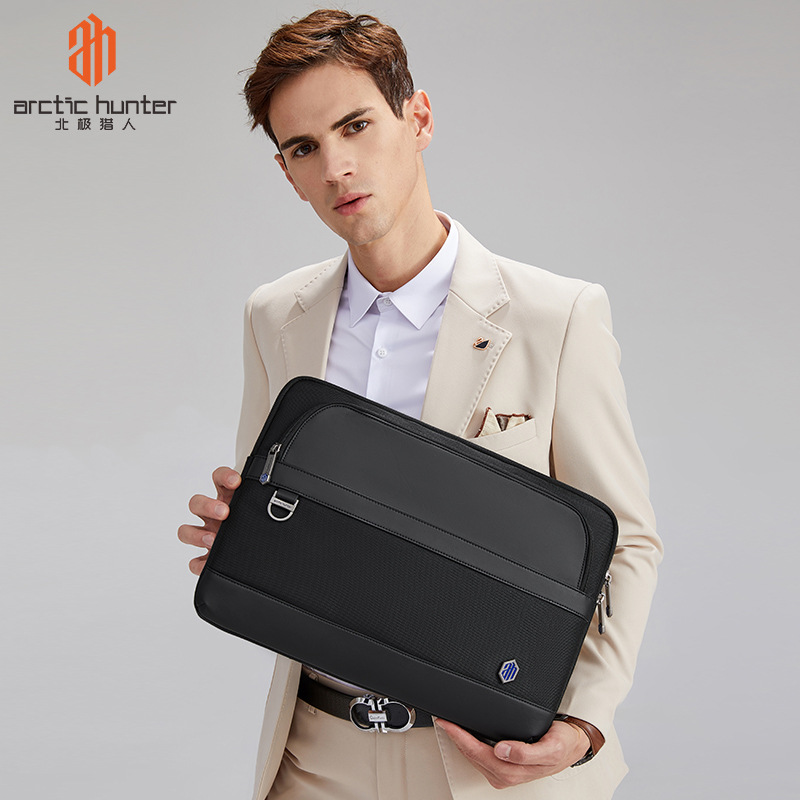 新品预售手提电脑袋商务休闲公文包简约防泼水涤纶包内胆包
