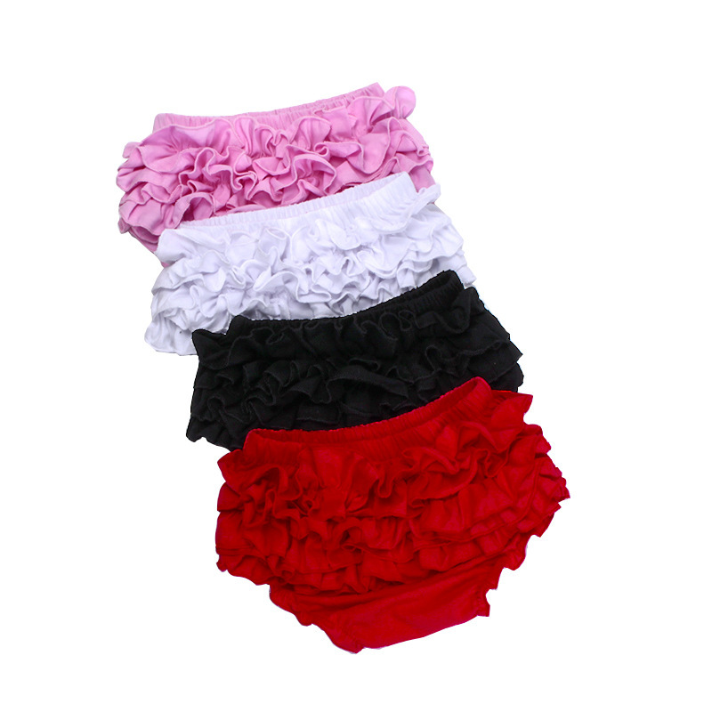 Cross border 13 color optional cotton baby big pp shorts pleated lace bloomer
