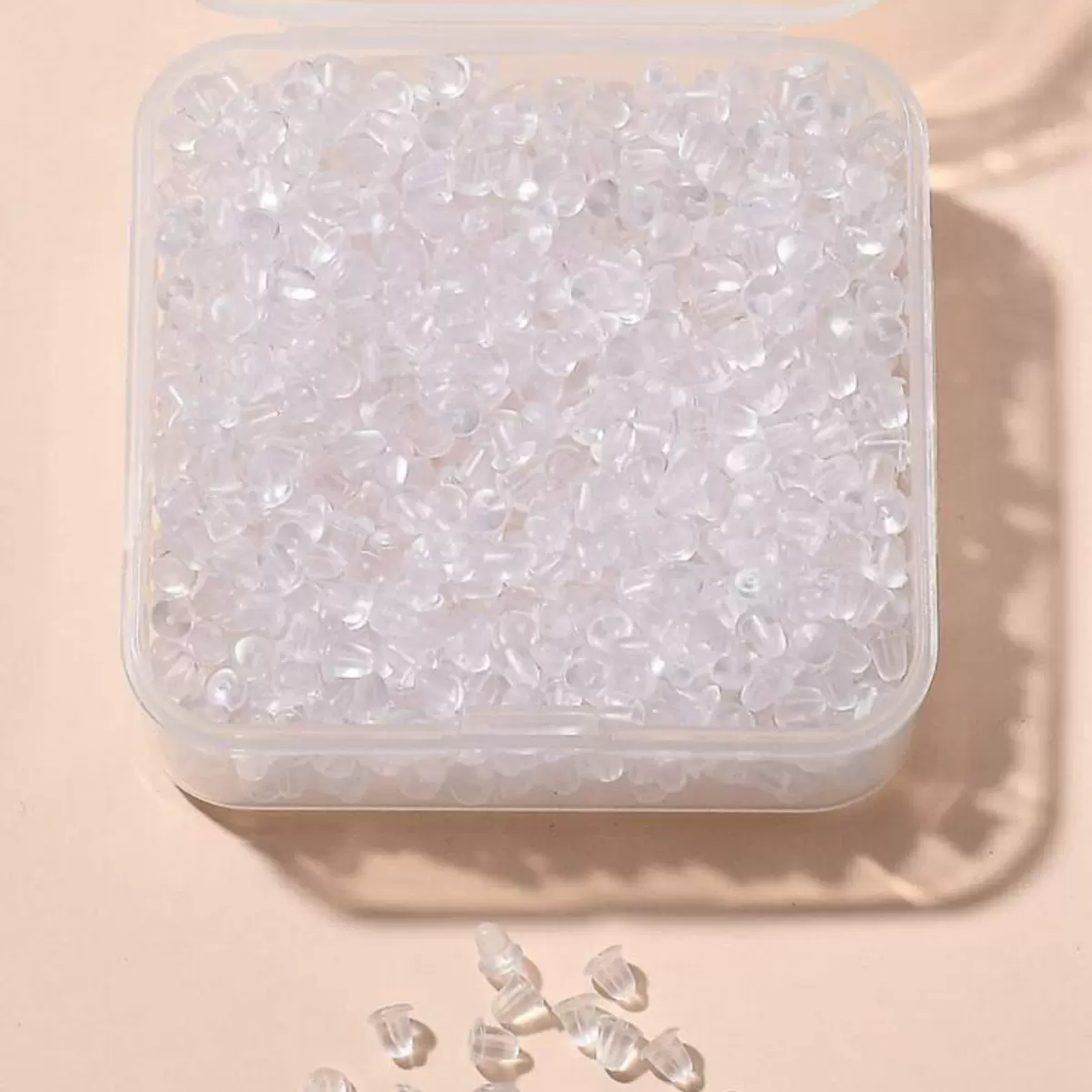 diy饰品耳饰耳环配件防掉硅胶耳后塞高级耳钉塞塑料透明耳堵批发