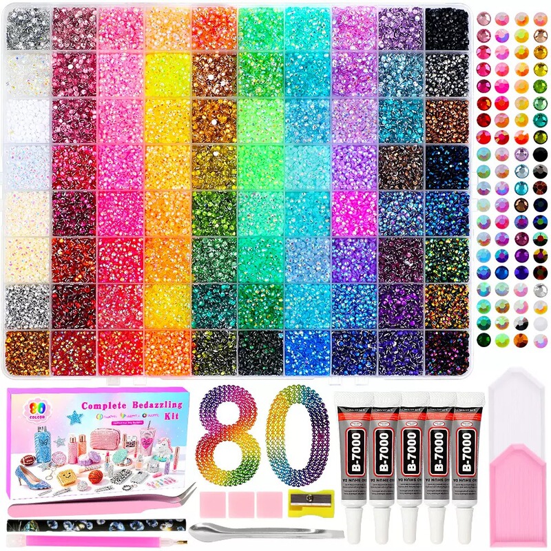 Amazon best-selling 40-color, 48-color, and 60-color DIY rhinestone sets, AB jelly resin rhinestone sets, with labeling and drop-shipping services Amazon best-selling 40-color, 48-color, and 60-color DIY rhinestone sets, AB jelly resin rhinestone sets, with labeling and drop-shipping services