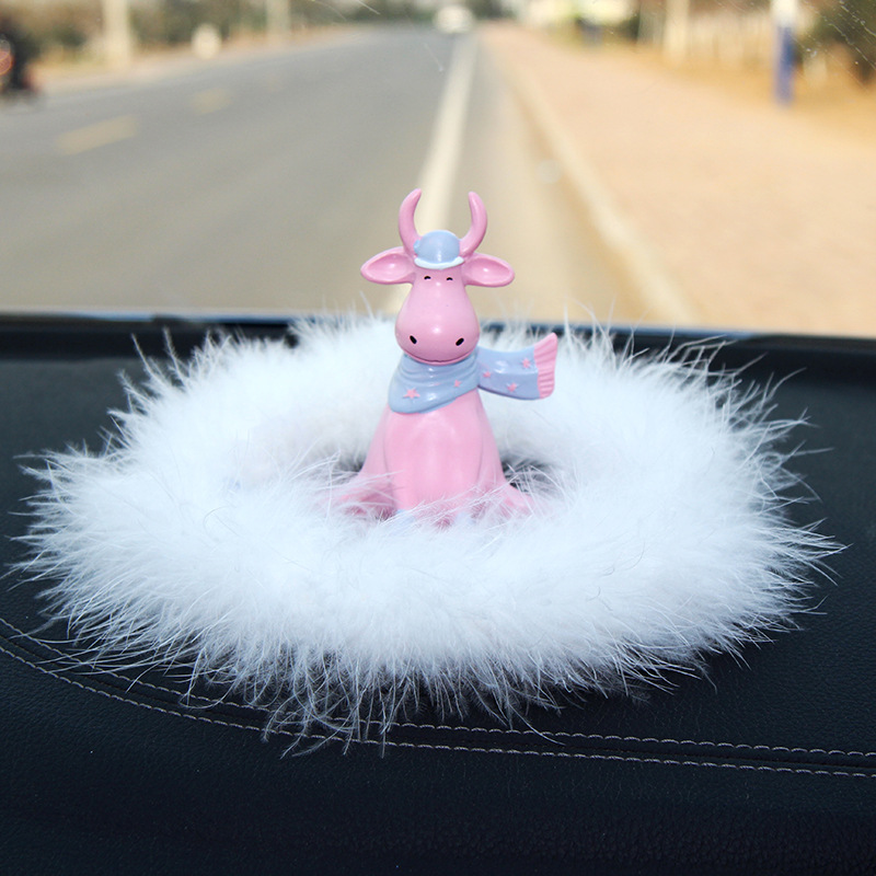 2025 decoraciones para automóviles, decoraciones para automóviles, almohadillas de plumas creativas para automóviles, mascotas para automóviles, accesorios lindos y simples