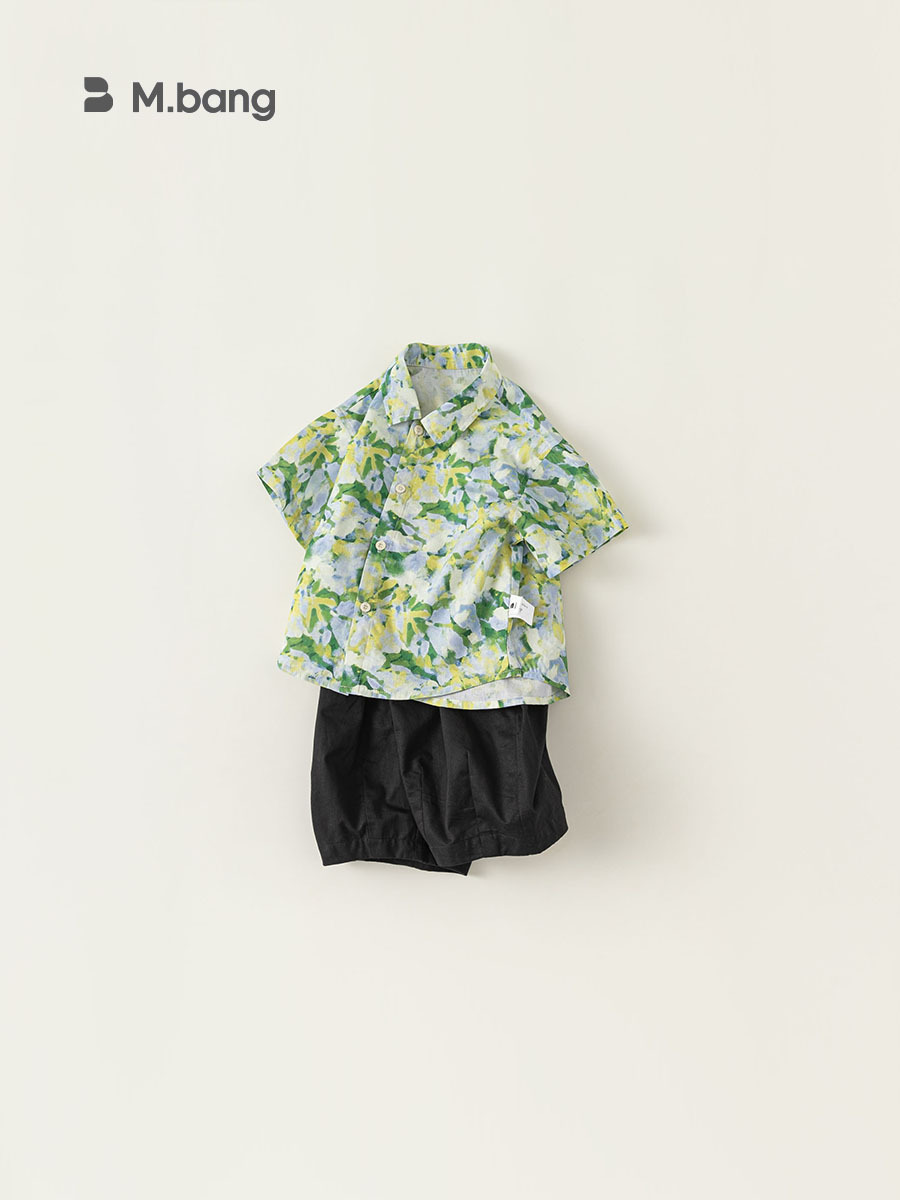 Ropa Infantil Youbao, Ropa de Verano 2025 para Bebés, Traje Infantil, Camisa para Niños, Estilo Retro de Hong Kong, Conjunto de Dos Piezas