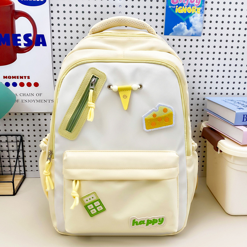 Bonita mochila de mensajero para estudiantes, nueva mochila de escuela primaria de gran capacidad para estudiantes de secundaria, mochila de mensajero casual de color en contraste