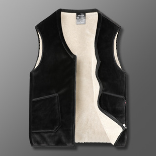 Autumn and winter cashmere vest vest men's silver fox velvet Korean style trendy waistcoat thickened warm coat