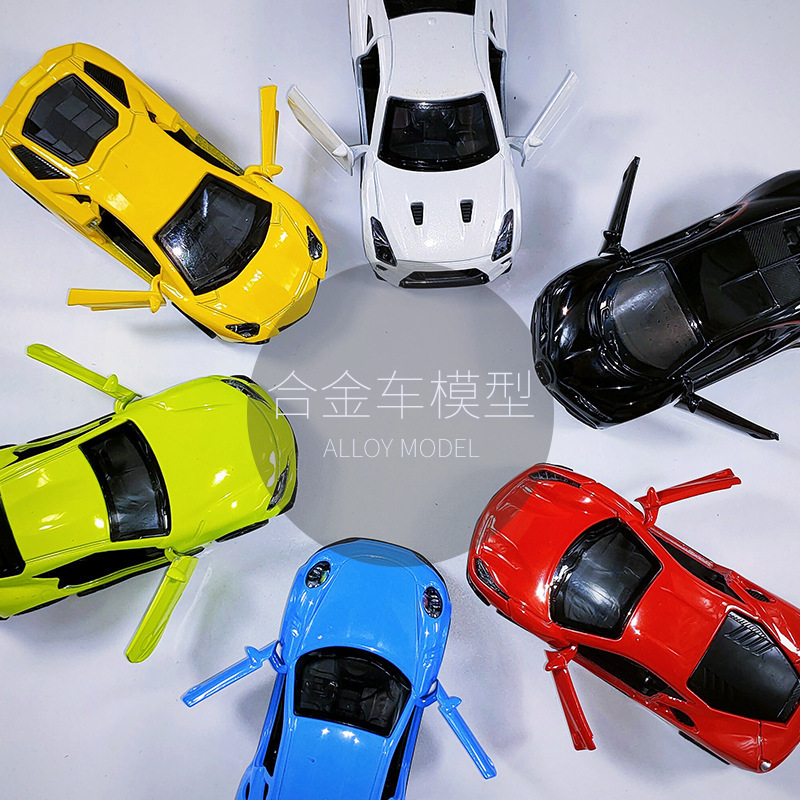 亚马逊1：43儿童仿真合金车模型回力跑车小汽车摆件玩具批发|undefined