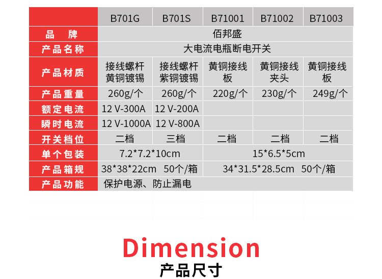 New Hexagonal Brass Battery Terminal Power-Off Switch for Car Modification Extension Accessories Power Switch Main Switch