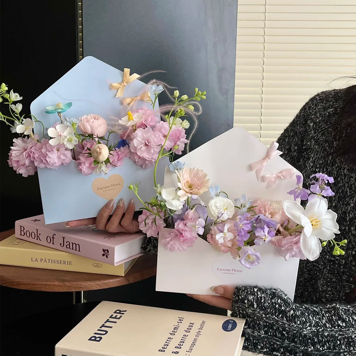 Festival de primavera sobre ramo caja de embalaje Qixia diosa 520 carta caja de flores hecha a mano diy material de embalaje grueso al por mayor