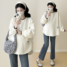 秋冬新款孕妇卫衣韩版宽松时尚加绒打底卫衣孕妇上衣