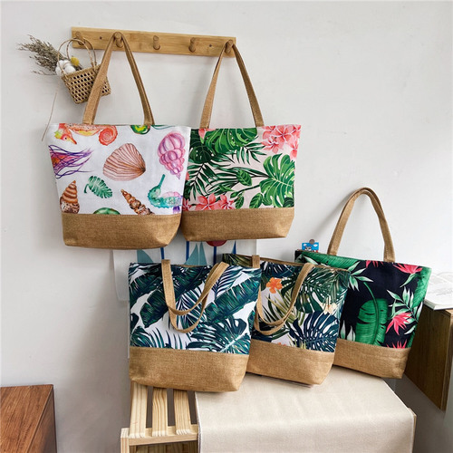 Fashion Canvas Bag New Chinese Style Literary Women's Shoulder Bag Simple Tote Bag Large Capacity Women's Handbag Shopping Bag