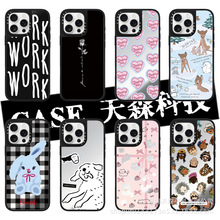 CASET联名梓渝WORK适用苹果iPhone16ProMax手机壳15Pro潮牌14镜面