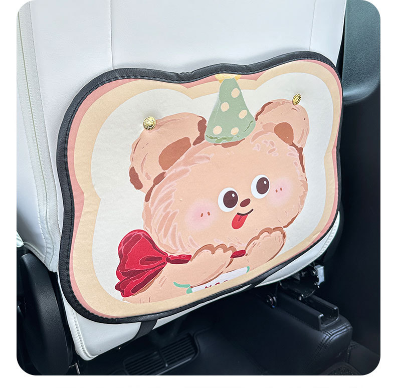 Cartoon cute bear car anti-kick pad universal rear seat back anti-dirty protective pad car rear seat protective pad