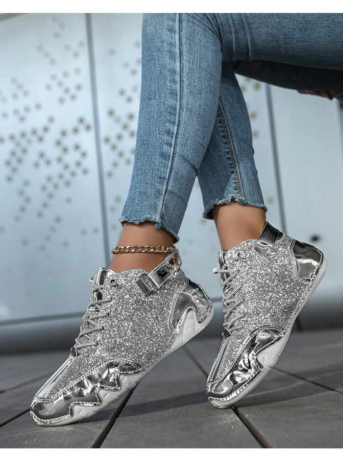 Bốt Martin cổ cao cá tính, bốt cổ ngắn unisex phong cách casual — S8008 Bạc, S8008 bạch kim, S8008 đen bóng chi tiết 17