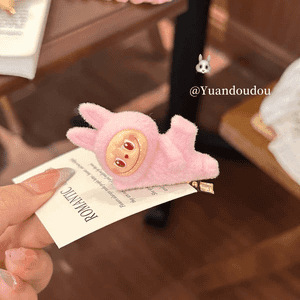 Labubu 小さな人形横たわるヘアピンかわいいガーリーハートサイド前髪クリップカモノハシクリップ漫画ヘアアクセサリー女の子のため|undefined