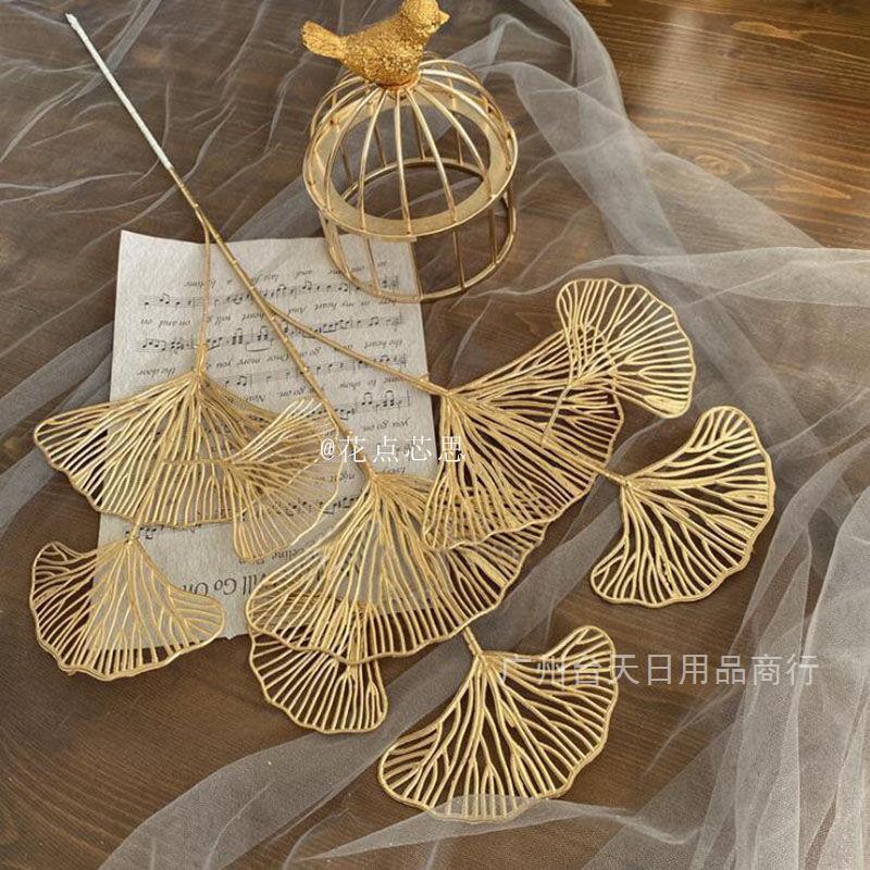 仿真金色扇葉尤加利葉吉祥扇假花過年裝飾喜慶新年福桶配件