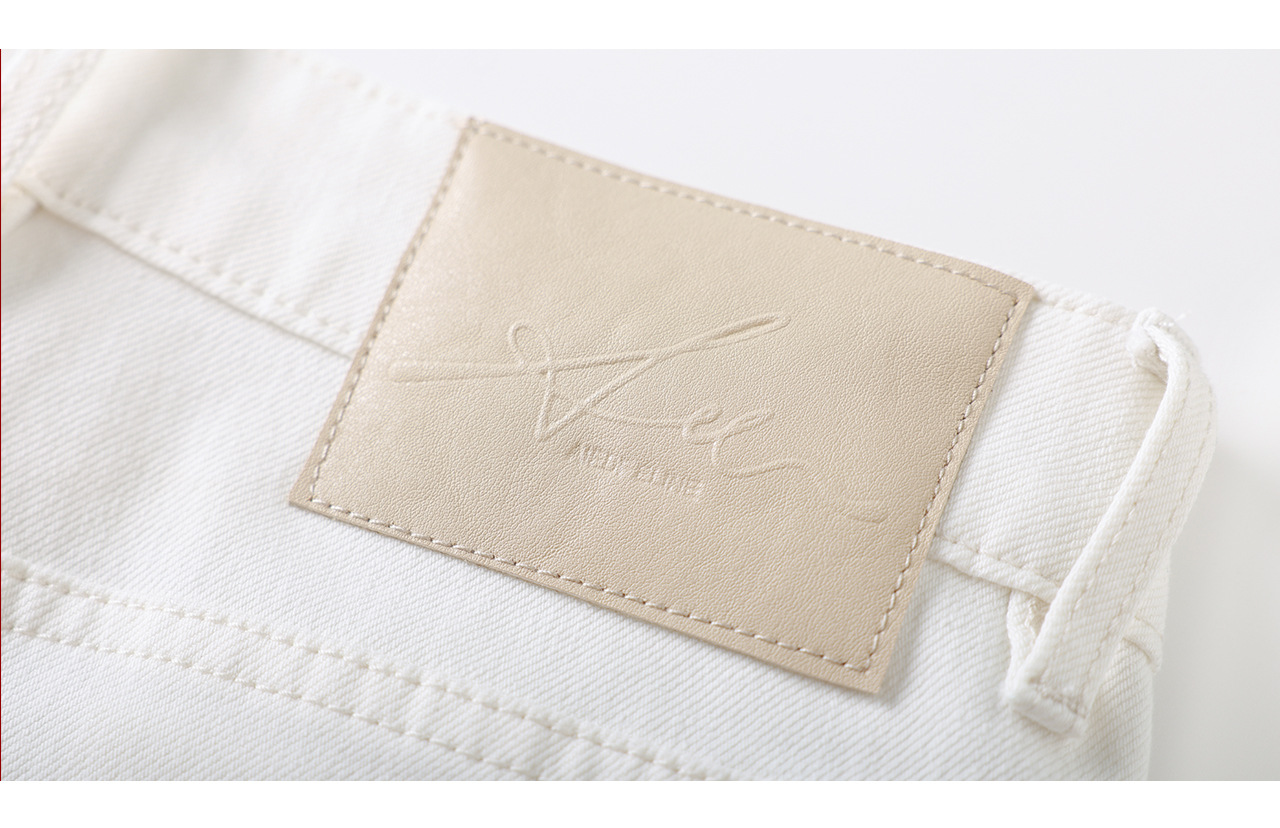 Quần jean nữ cạp cao ống rộng vải lụa cotton co giãn bốn chiều mỏng nhẹ mùa hè — màu trắng chi tiết 28