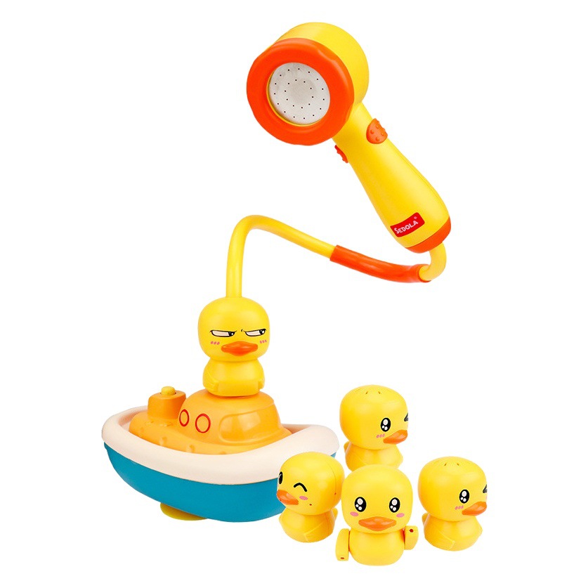 Baby bath toys children playing water small yellow duck shower bath bath artifact playing water Electric water spray shower