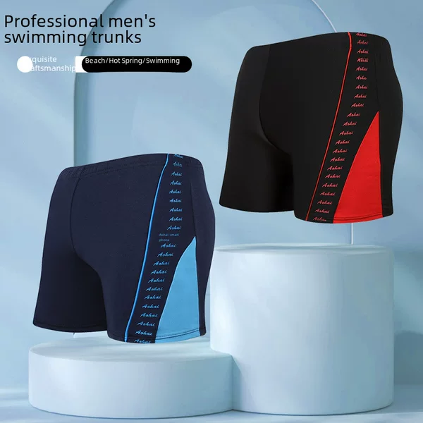 Men's swimming trunks large size Loose adult boxer swimming trunks bubble hot spring anti-embarrassment swimming shorts manufacturers wholesale